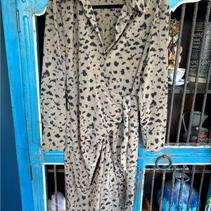 Drew Large Leopard Print Wrap Dress